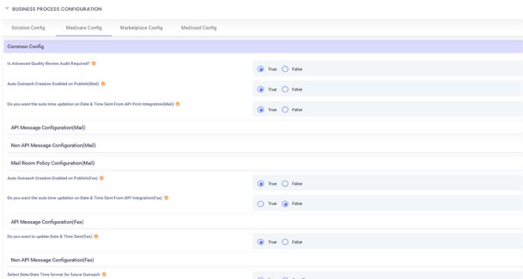 Business process configuration